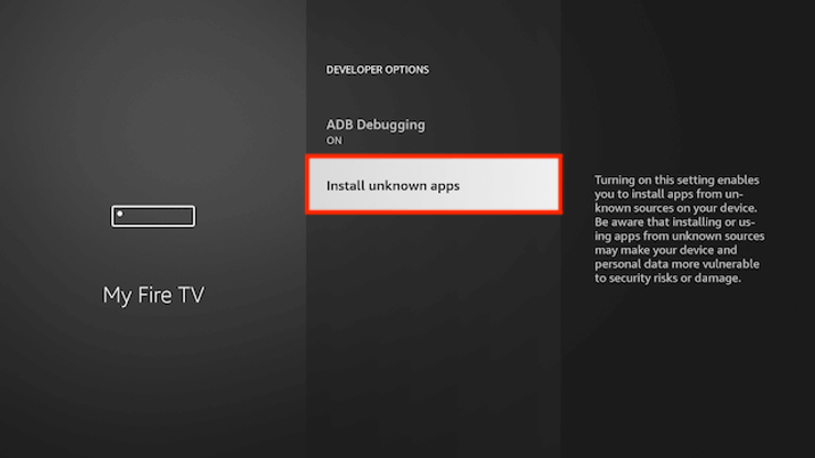 Select Install Unknown Apps on Firestick