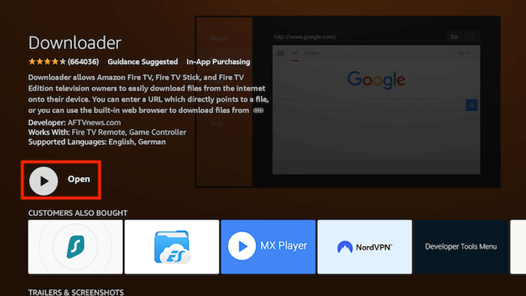 Open Downloader on Firestick
